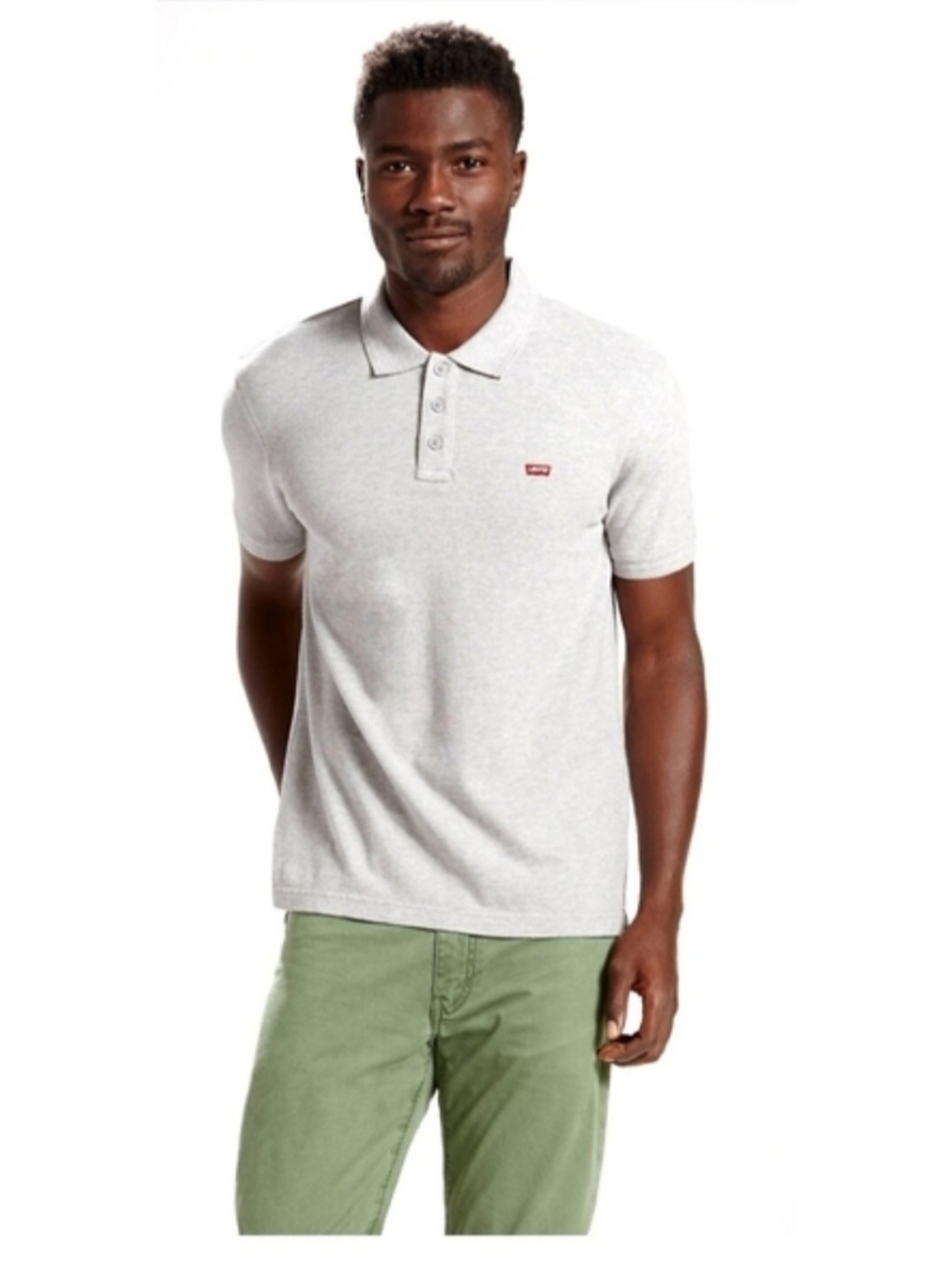 Levi's Heather Gray Polo Shirt Size S - Picture 2 of 5
